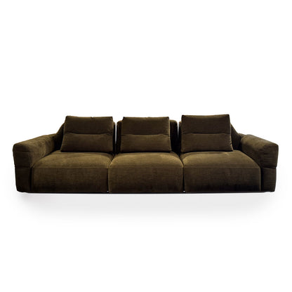 Ex Display Fedrigo 3 Seat Sofa with 3 Back Cushions | Dark Green Tobia Upholstery