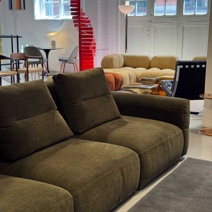 Ex Display Fedrigo 3 Seat Sofa with 3 Back Cushions | Dark Green Tobia Upholstery