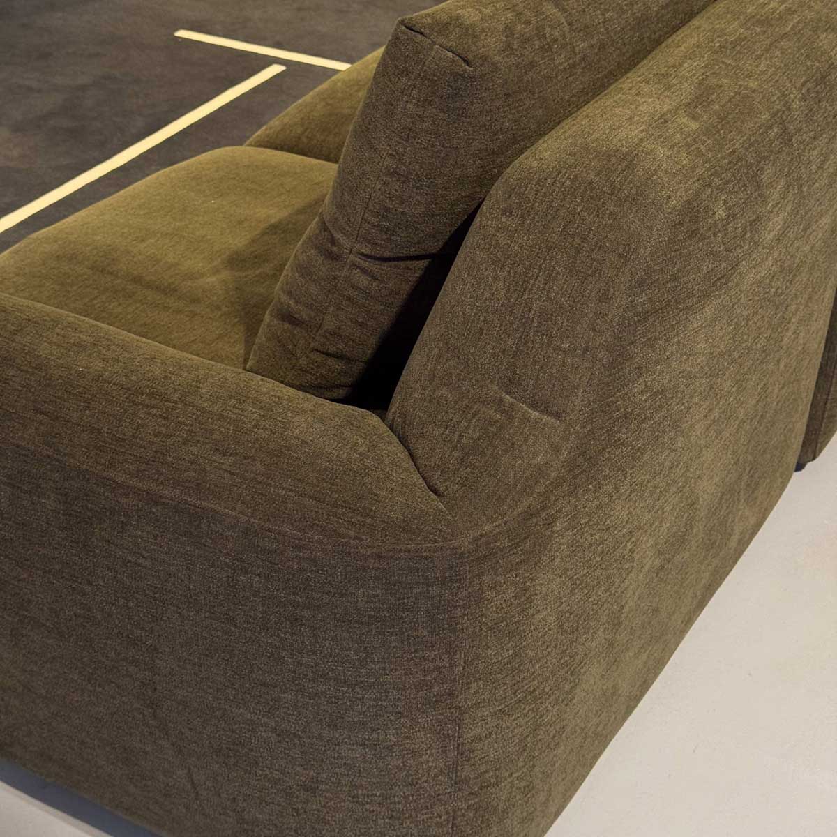 Ex Display Fedrigo 3 Seat Sofa with 3 Back Cushions | Dark Green Tobia Upholstery