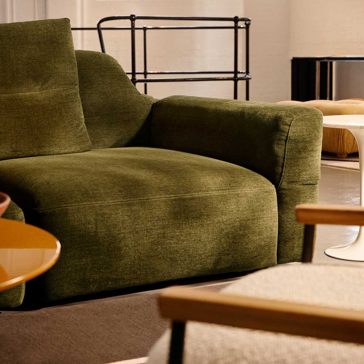 Ex Display Fedrigo 3 Seat Sofa with 3 Back Cushions | Dark Green Tobia Upholstery