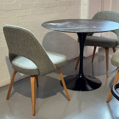 Ex Display Set of 4 Conference Side Chairs Relax | Moss Tosca Fabric Upholstery and Natural Wooden Legs
