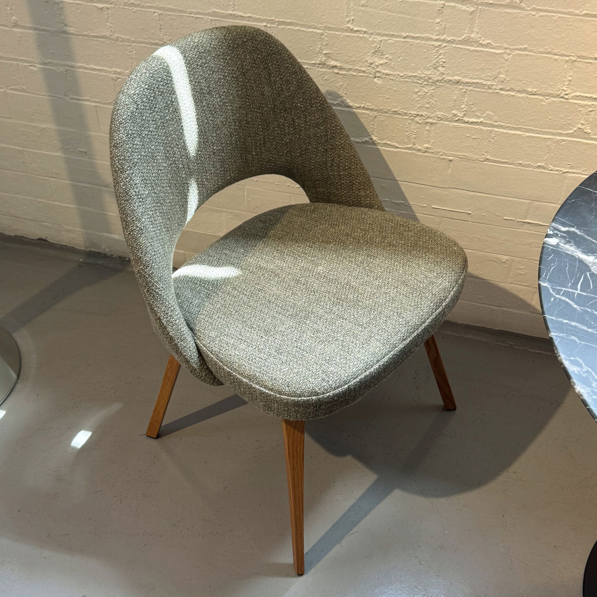 Ex Display Set of 4 Conference Side Chairs Relax | Moss Tosca Fabric Upholstery and Natural Wooden Legs