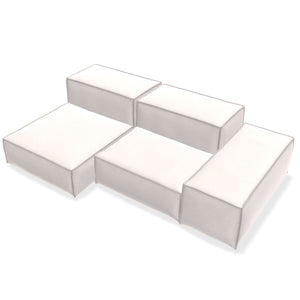 Extrasoft Sofa Small Configuration | Tosca 01 White Fabric