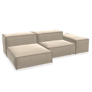 Extrasoft Sofa Small Configuration | Tosca 22 Ice Fabric