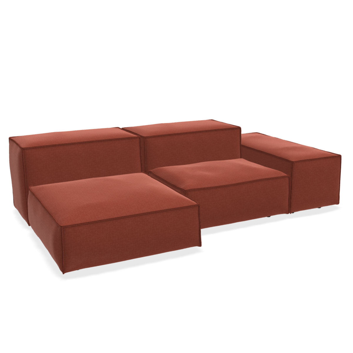 Extrasoft Sofa Small Configuration | Tosca 36 Brick Red Fabric