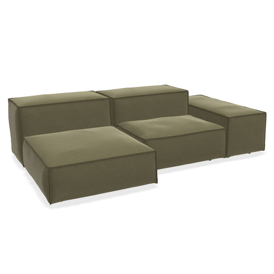 Extrasoft Sofa Small Configuration | Tosca 48 Olive Green Fabric