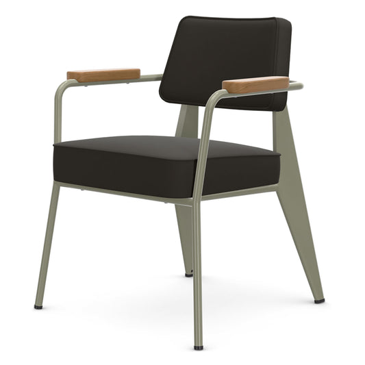 Fauteuil Direction | Twill Brown 05 with Prouve Gris Vermeer Frame
