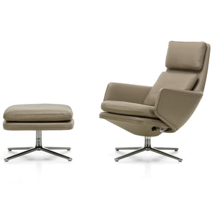 Grand Relax Lounge Chair & Ottoman | Sand Forte and Sand Premium Leathers