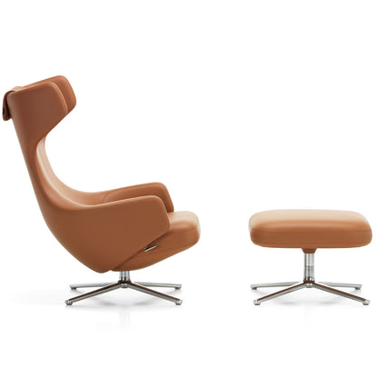 Grand Repos Lounge Chair & Ottoman | Premium Leather Cognac 97