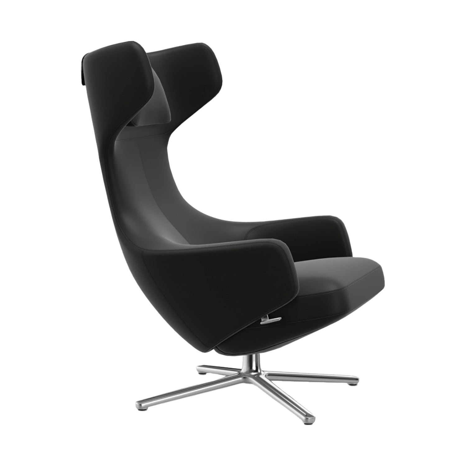 Grand Repos Lounge Chair | Premium Leather Asphalt 67