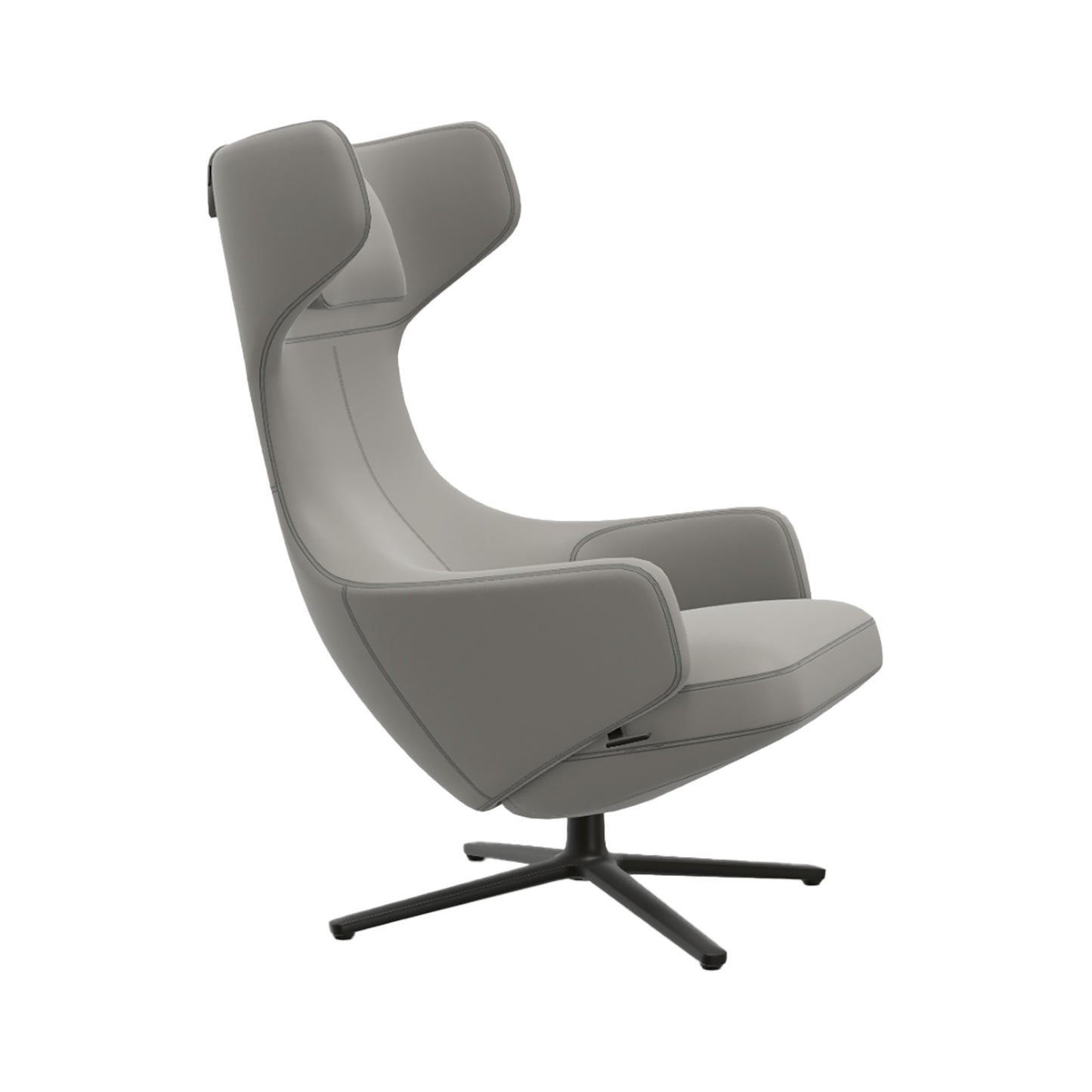 Grand Repos Lounge Chair | Premium Leather Cement 64