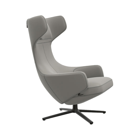 Grand Repos Lounge Chair | Premium Leather Cement 64