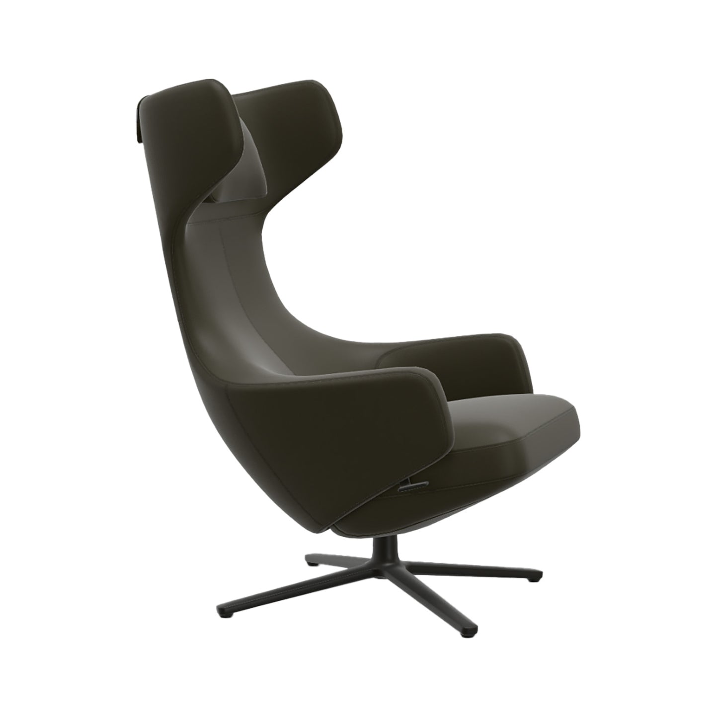 Grand Repos Lounge Chair | Premium Leather Khaki 58