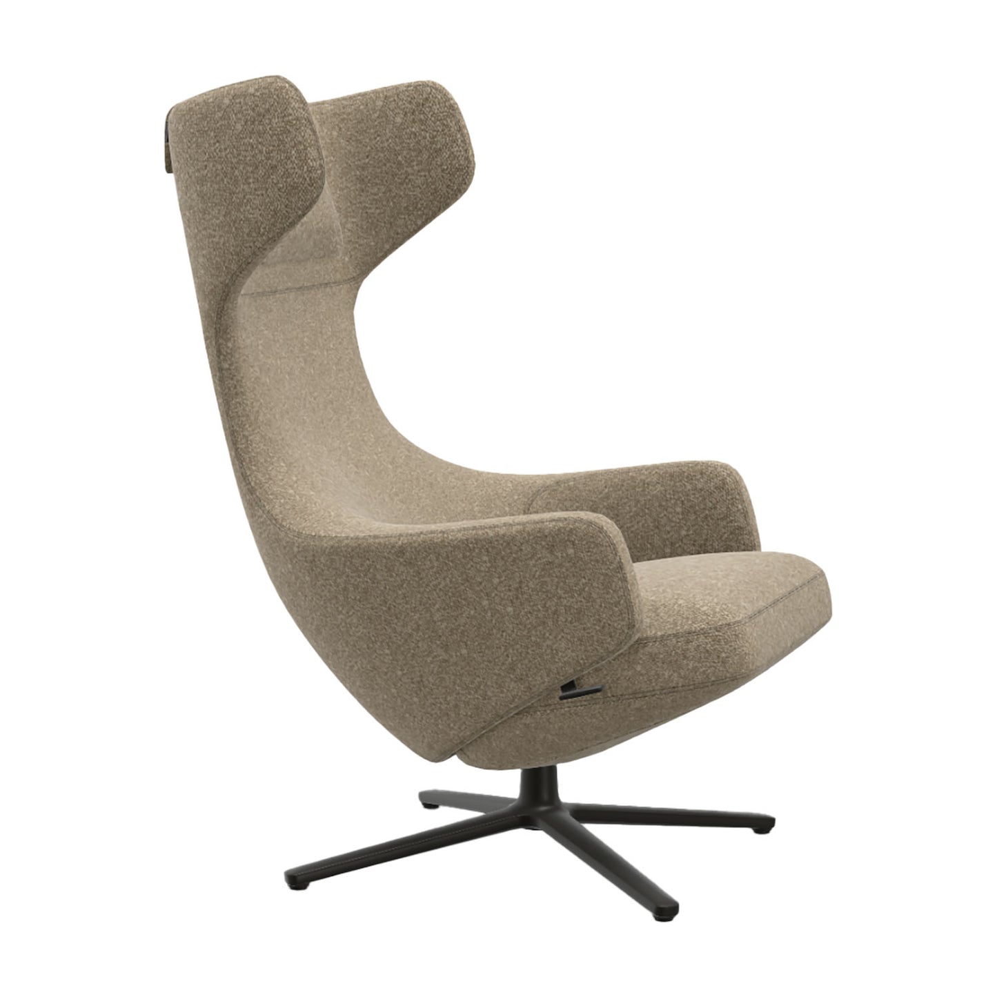Grand Repos Lounge Chair | Nubia 04 Bamboo and Terra Fabric Upholstery