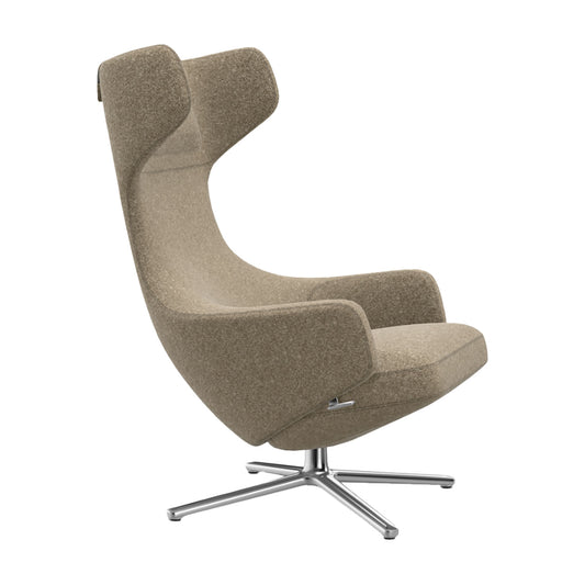 Grand Repos Lounge Chair | Nubia 04 Bamboo and Terra Fabric Upholstery