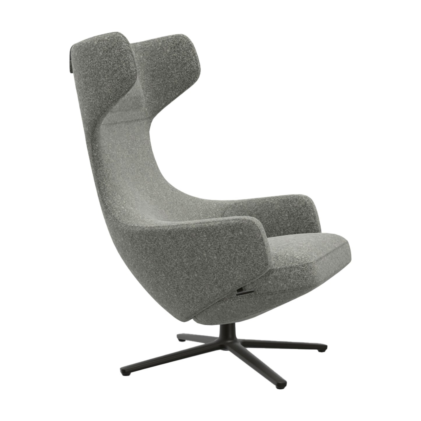 Grand Repos Lounge Chair | Nubia 05 Cream and Dark Brown Fabric Upholstery