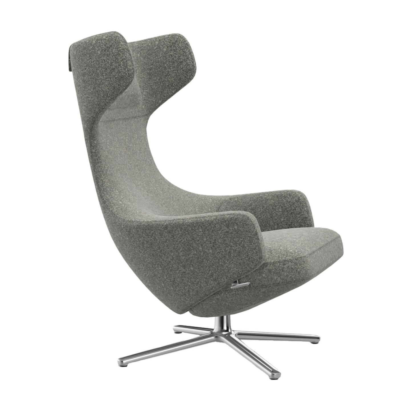 Grand Repos Lounge Chair | Nubia 05 Cream and Dark Brown Fabric Upholstery