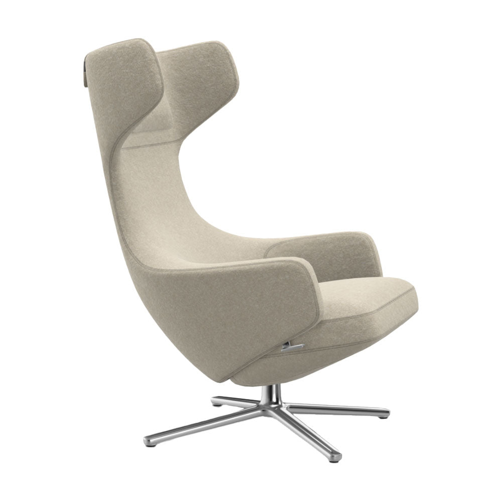 Grand Repos Lounge Chair | Nubia 02 Cream and Pearl Fabric Upholstery