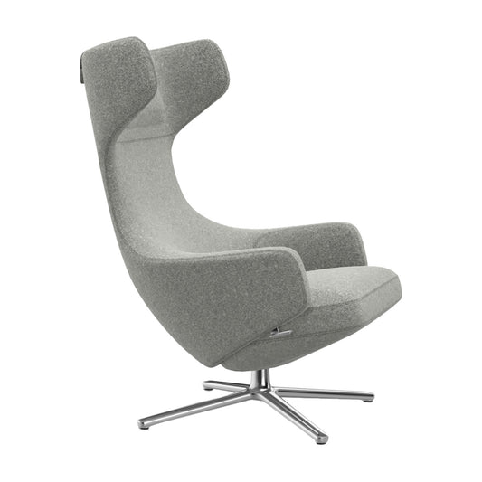 Grand Repos Lounge Chair | Nubia 06 Cream and Sierra Grey Fabric Upholstery