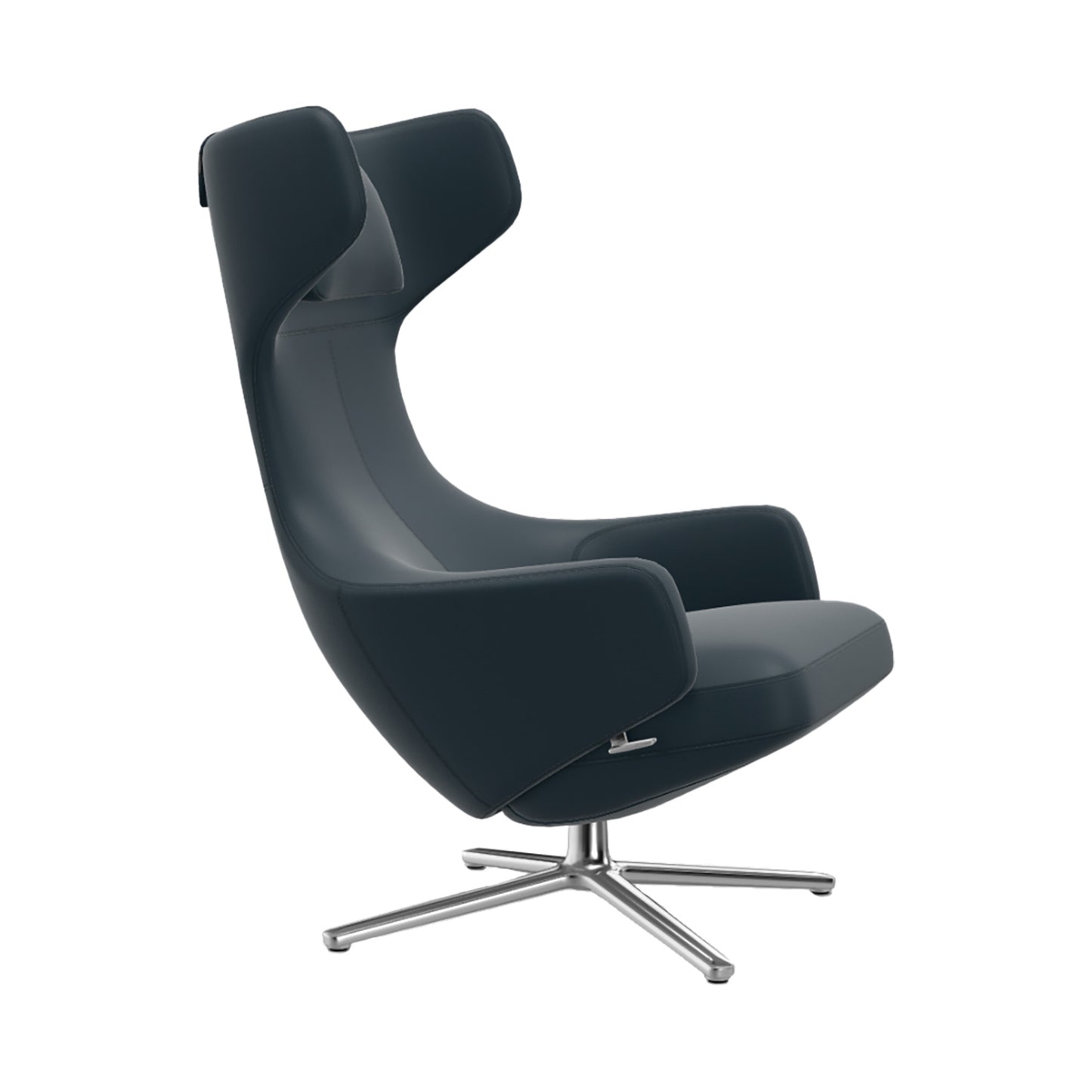 Grand Repos Lounge Chair | Premium Leather Smoke Blue 60