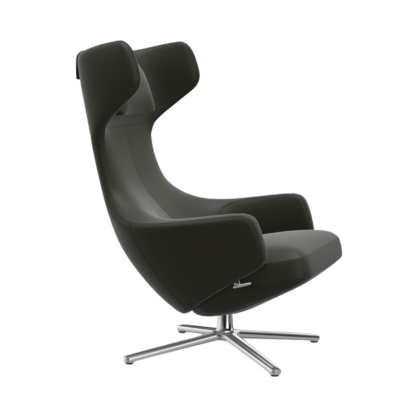 Grand Repos Lounge Chair | Premium Leather Umbra Grey 61