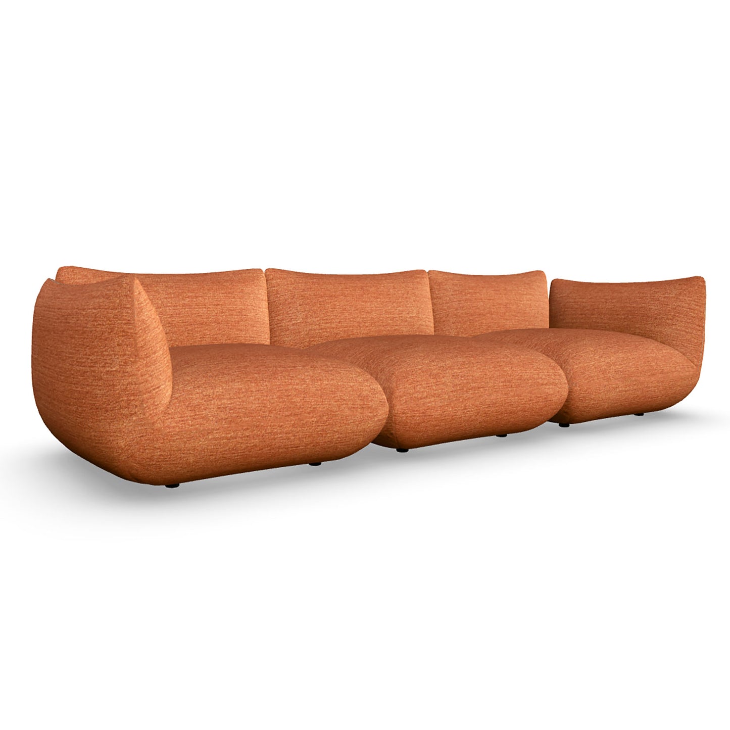 Jalis 3 Seat Sofa | Rust 8165 Blended Fabric