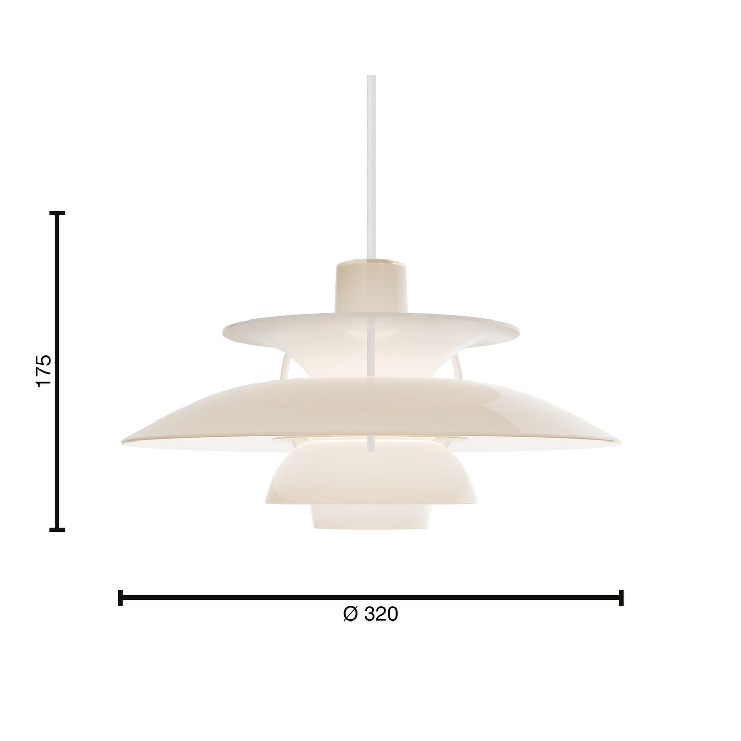 PH 5 320 Opal Pendant Lamp | Beige
