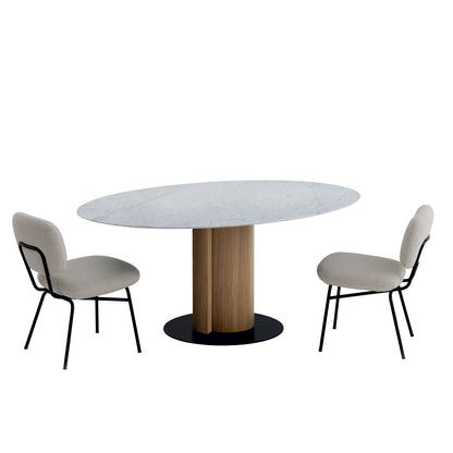 Pair Dining Table | Carrara Marble