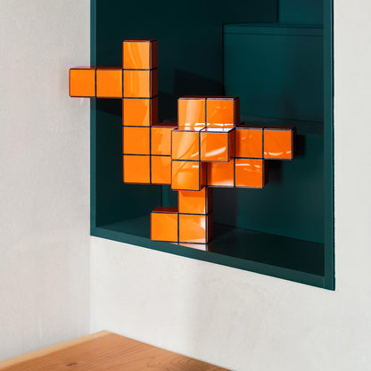 Panton Cubes Duck | Duo Tone Bold Orange and Flash Red