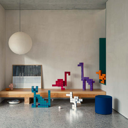 Panton Cubes Cat | Duo Tone Bright Turquoise and Electric Blue