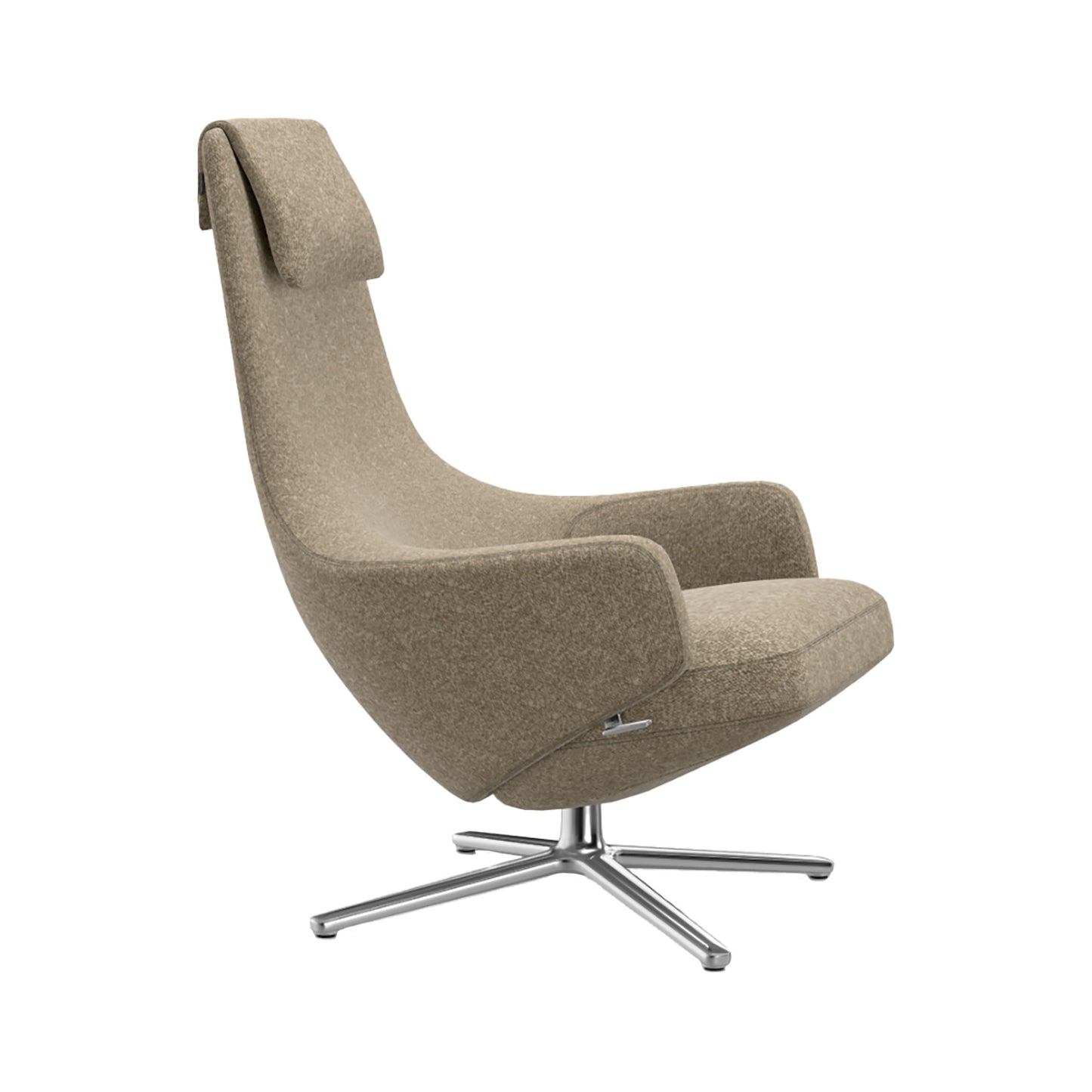Repos Lounge Chair | Nubia 04 Bamboo and Terra Fabric Upholstery