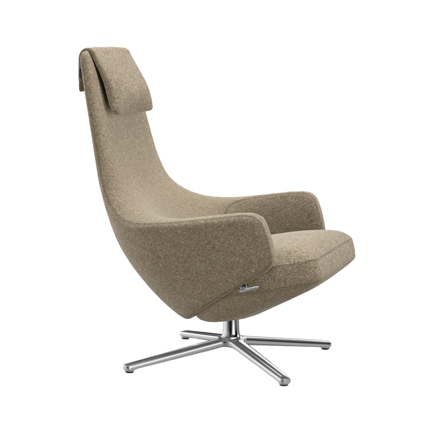 Repos Lounge Chair | Nubia 04 Bamboo and Terra Fabric Upholstery