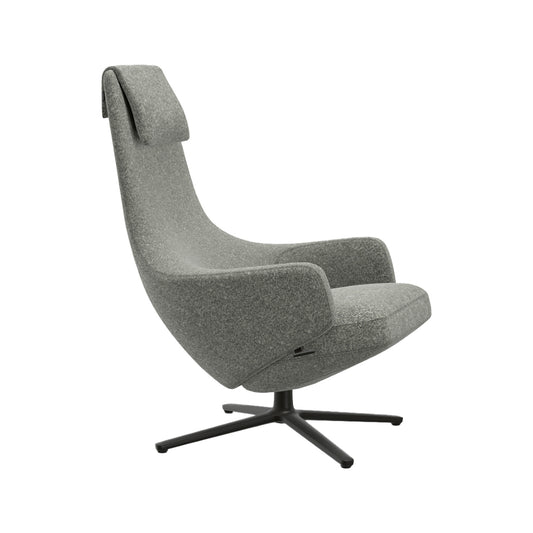 Repos Lounge Chair | Nubia 05 Cream and Dark Brown Fabric Upholstery