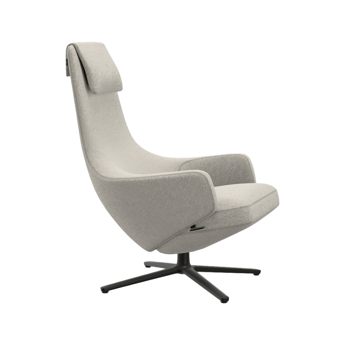 Repos Lounge Chair | Nubia 01 Ivory and Pearl Fabric Upholstery