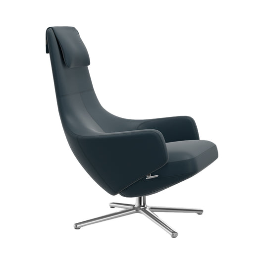 Repos Lounge Chair | Premium Leather Smoke Blue 60