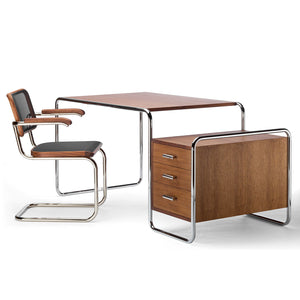 S285/1 Desk | Oiled Walnut on Chrome Frame