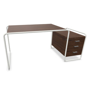 S285/1 Desk | Oiled Walnut on White Frame