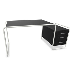 S285/1 Desk | Black Lacquered Ash on White Frame