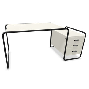 S285/1 Desk | White Lacquered Ash on Black Frame