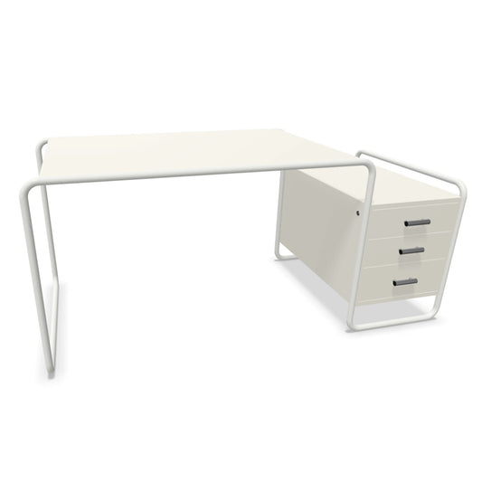 S285/1 Desk | White Lacquered Ash on White Frame