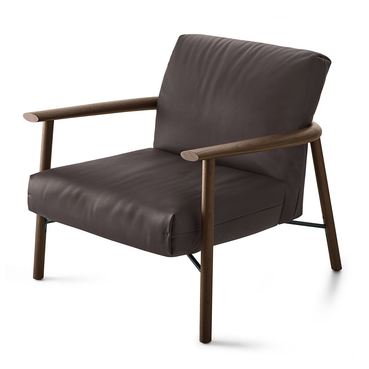 Samay Armchair | Truffle Noble Leather Upholstery