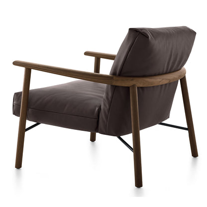 Samay Armchair | Truffle Noble Leather Upholstery