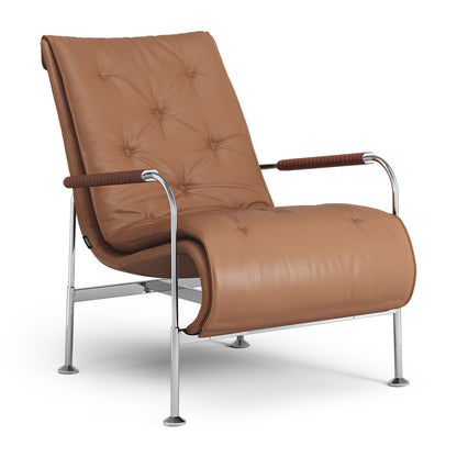 Serpentine Lounge Chair | Cognac 33077 Elmosoft Leather