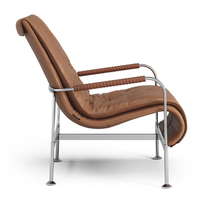 Serpentine Lounge Chair | Cognac 33077 Elmosoft Leather