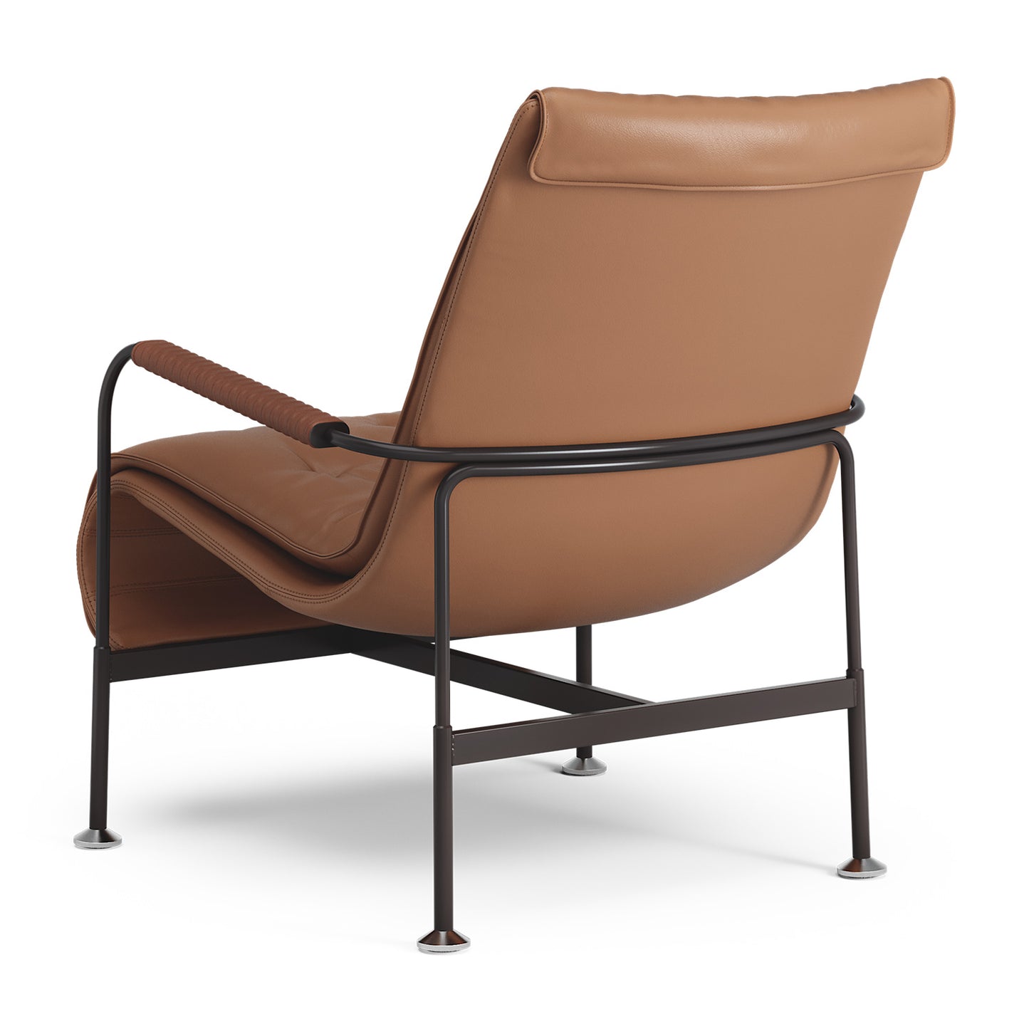 Serpentine Lounge Chair | Cognac 33077 Elmosoft Leather