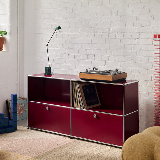 Special Edition USM Haller for Aram Sideboard C2 Two Doors | Claret Lacquer Panels