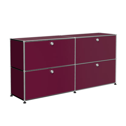 Special Edition USM Haller for Aram Sideboard E2 Four Doors | Claret Lacquer Panels