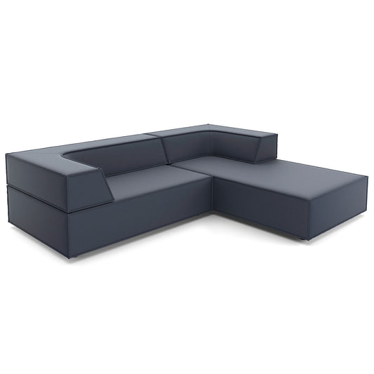 Trio Sofa with Chaise | Midnight Blue 8146 Fabric Upholstery