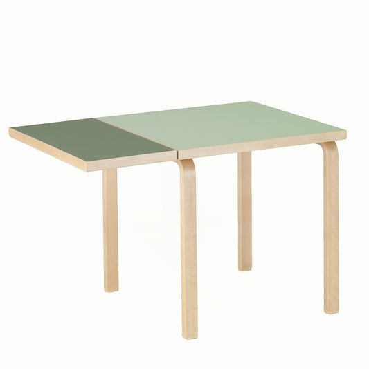 DL81C Aalto Folding Table | Pistachio Linoleum Top and Olive Drop Leaf