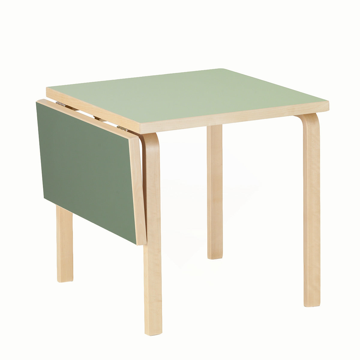 DL81C Aalto Folding Table | Pistachio Linoleum Top and Olive Drop Leaf
